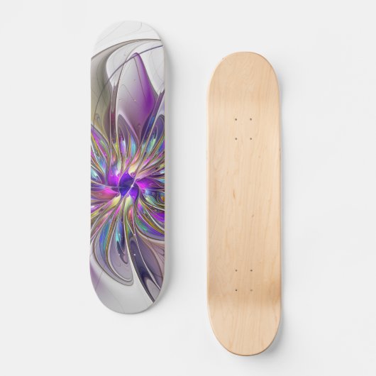 Energetische, kleurrijke Abstracte fractale kunstb Skateboard (Voorkant)