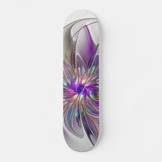 Energetische, kleurrijke Abstracte fractale kunstb Skateboard (Voorkant)