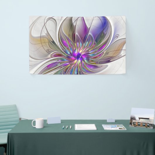 Energetische, kleurrijke Abstracte fractale kunstb Spandoek (Beurs)