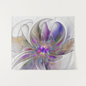 Energetische, kleurrijke Abstracte fractale kunstb Wandkleed (Voorkant (horizontaal))