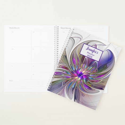 Energetische, kleurrijke Abstracte fractale naam Planner (Display)