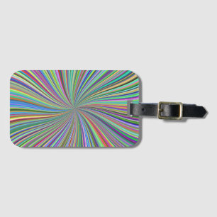 Energetische kleurrijke Ribbon Sunburst Bagagelabel