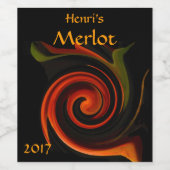 Énergie de création Étiquette de vin rouge Abstrai (Étiquettes simples)