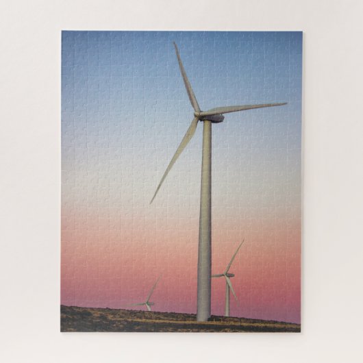 Énergie éolienne de la ferme à Dusk Jigsaw Puzzle (Vertical)