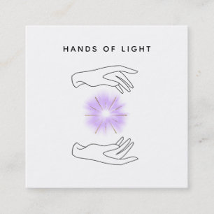 ** Energie Handen Bal van Reiki Healing Licht Vierkante Visitekaartje