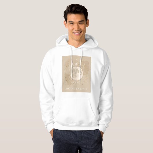 Énergie Lunaire – Sweat à capuche Boho Astro (Devant entier)