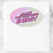 energie-Sticker met hoofdletters Ovale Sticker (Tas)