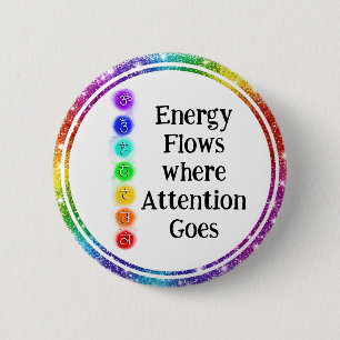 Energie Stromen Chakra Uitlijning Spiritueel Bewus Ronde Button 5,7 Cm