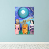 Energie van de maan | hemelkunstwerk canvas afdruk (Insitu (Houten vloer))