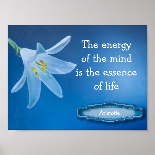 Energie van de Mind Aristoteles Quote Poster (Voorkant)