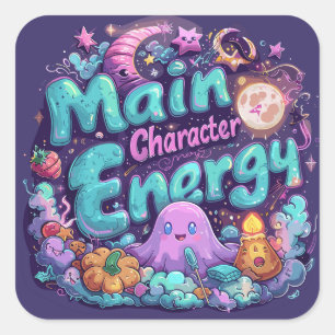 Energie van hoofdpersonage   ExDesigner   Hallowee Vierkante Sticker