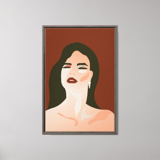 Energie van Vertrouwen – Minimalistische Vrouwport Canvas Afdruk