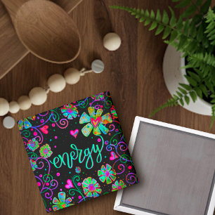 Energie Zwarte Bloemen Inspirivity Magnet Magneet