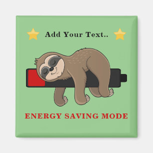 Energiebesparende modus   Funny Sloth gepersonalis Magneet