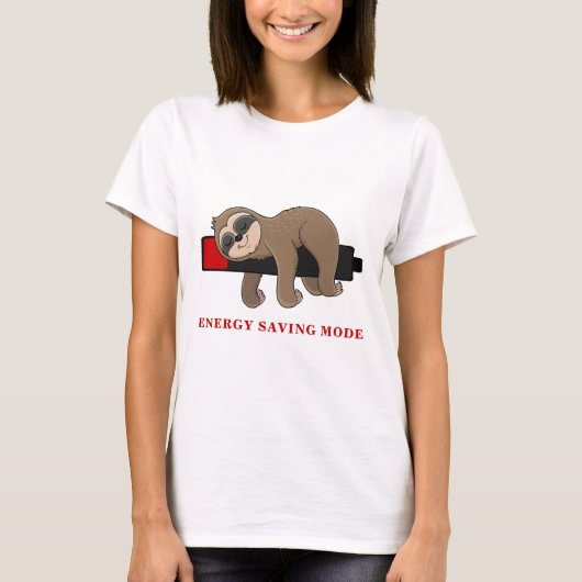 Energiebesparende modus | Funny Sloth gepersonalis T-shirt (Voorkant)