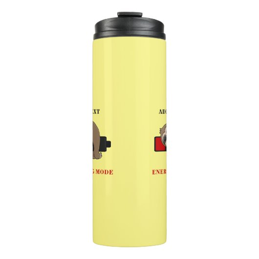 Energiebesparende modus | Funny Sloth Sjabloon — A Thermosbeker (Voorkant)