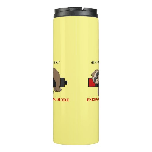 Energiebesparende modus | Funny Sloth Sjabloon — A Thermosbeker (Achterkant)