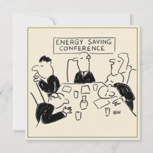 Energiebesparingsconferentie Cartoon Kaart