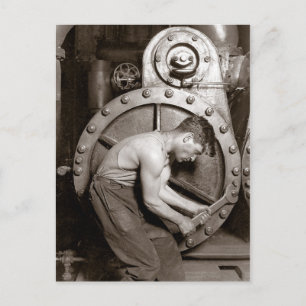 Energiecentrale arbeider, 1920 briefkaart