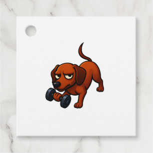 Energieke dachshund halters stripverhaal motivatie bedankjes labels