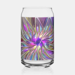 Energieke, kleurrijke abstracte fractale kunst blo blikvorm glas