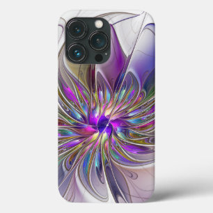 Energieke, kleurrijke abstracte fractale kunst blo iPhone 13 pro hoesje