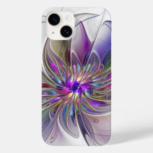 Energieke, kleurrijke abstracte fractale kunst blo Case-Mate iPhone 14 hoesje