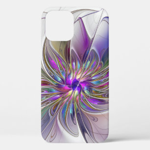 Energieke, kleurrijke abstracte fractale kunst blo iPhone 12 pro hoesje