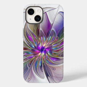 Energieke, kleurrijke abstracte fractale kunst blo Case-Mate iPhone 14 hoesje