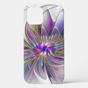 Energieke, kleurrijke abstracte fractale kunst blo iPhone 12 pro hoesje