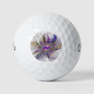 Energieke, kleurrijke abstracte fractale kunst blo golfballen