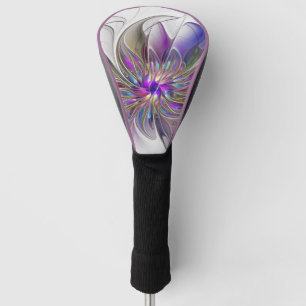 Energieke, kleurrijke abstracte fractale kunst blo golfheadcover