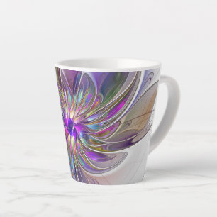 Energieke, kleurrijke abstracte fractale kunst blo latte mok