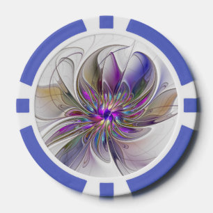 Energieke, kleurrijke abstracte fractale kunst blo poker chips