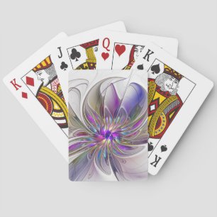 Energieke, kleurrijke abstracte fractale kunst blo pokerkaarten