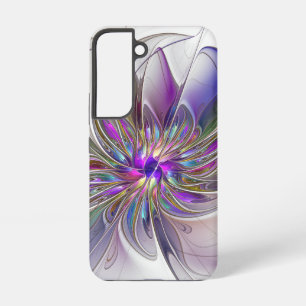 Energieke, kleurrijke abstracte fractale kunst blo samsung galaxy hoesje