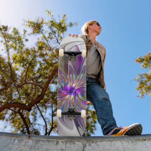 Energieke, kleurrijke abstracte fractale kunst blo skateboard
