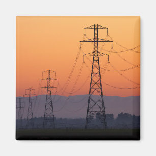 Energiezuilen bij zonsondergang magneet