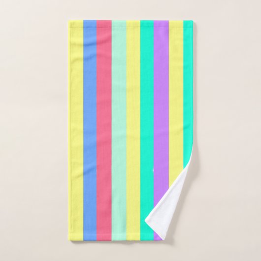 Energizing Spring Pastel Stripes Bad Handdoek (Handdoek)