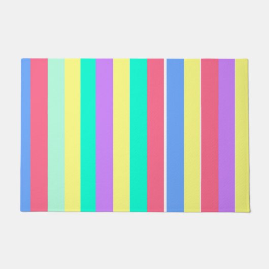 Energizing Spring Pastel Stripes Deurmat (Voorkant)
