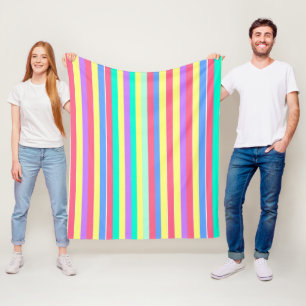 Energizing Spring Pastel Stripes Fleece Deken