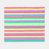 Energizing Spring Pastel Stripes Fleece Deken (Voorkant (Horizontaal))