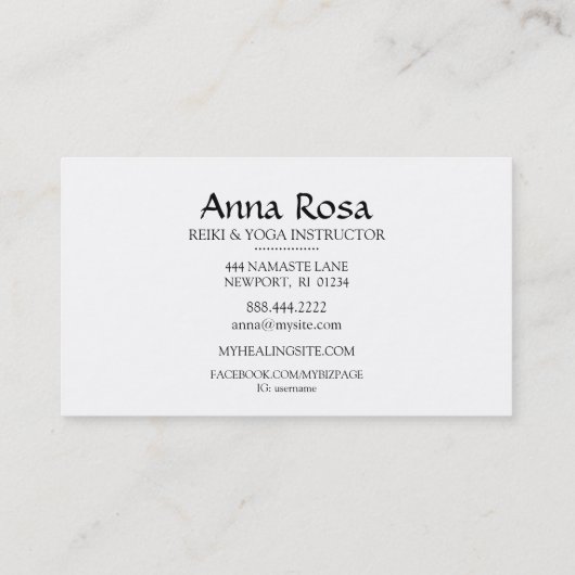 ** Energy Bursts Rays Healing Sparkles Reiki Visitekaartje (Achterkant)