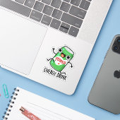 Energy Drink Funny Energetic Drink Pun Sticker (Laptop met iPhone)