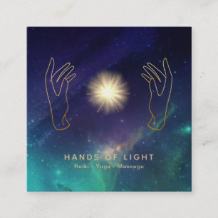 *~* Energy Hand Universe Cosmic Stars Light Vierkante Visitekaartje
