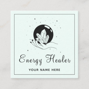 Energy Healer Fortune Teller Mystic Hand Sociaal Vierkante Visitekaartje