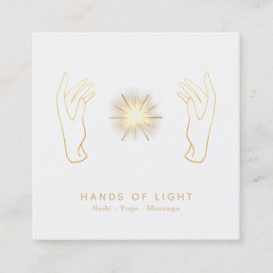 *~* Energy Healing Hands Ball of Reiki Light Vierkante Visitekaartje