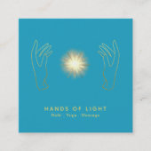 *~* Energy Healing Hands Ball Reiki Light Vierkante Visitekaartje (Voorkant)