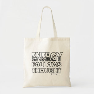 Energy Mandala Grocery Bag Black Print Tote Bag