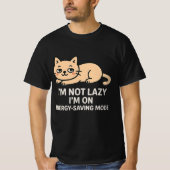 Energy Saving Mode Cat Funny Lazy Humor T-Shirt (Devant)